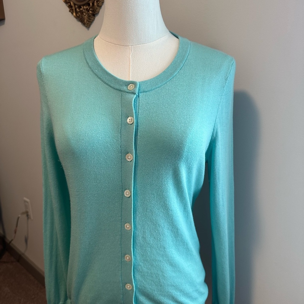 Banana Republic Aqua Button-Up Cardigan